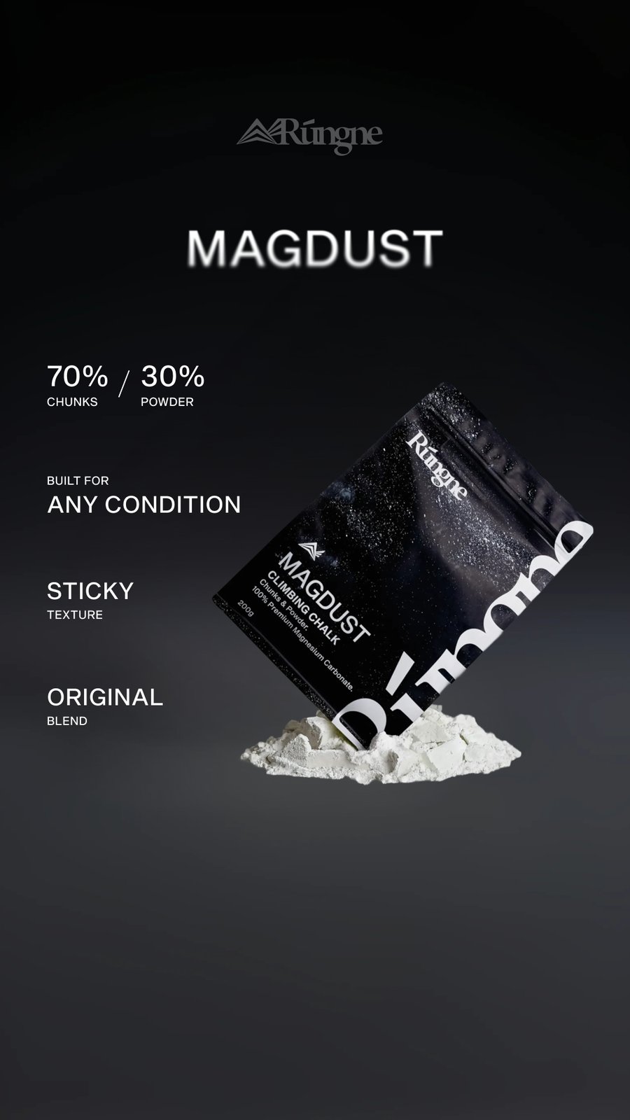 Magdust Chalk — packshot with spec panel