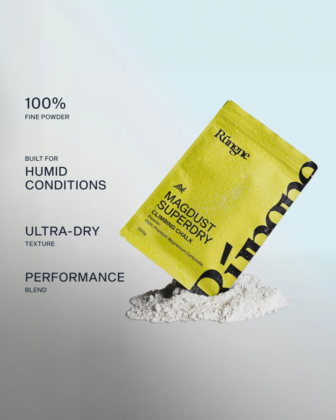 Magdust Superdry Chalk — packshot with spec panel, light ground